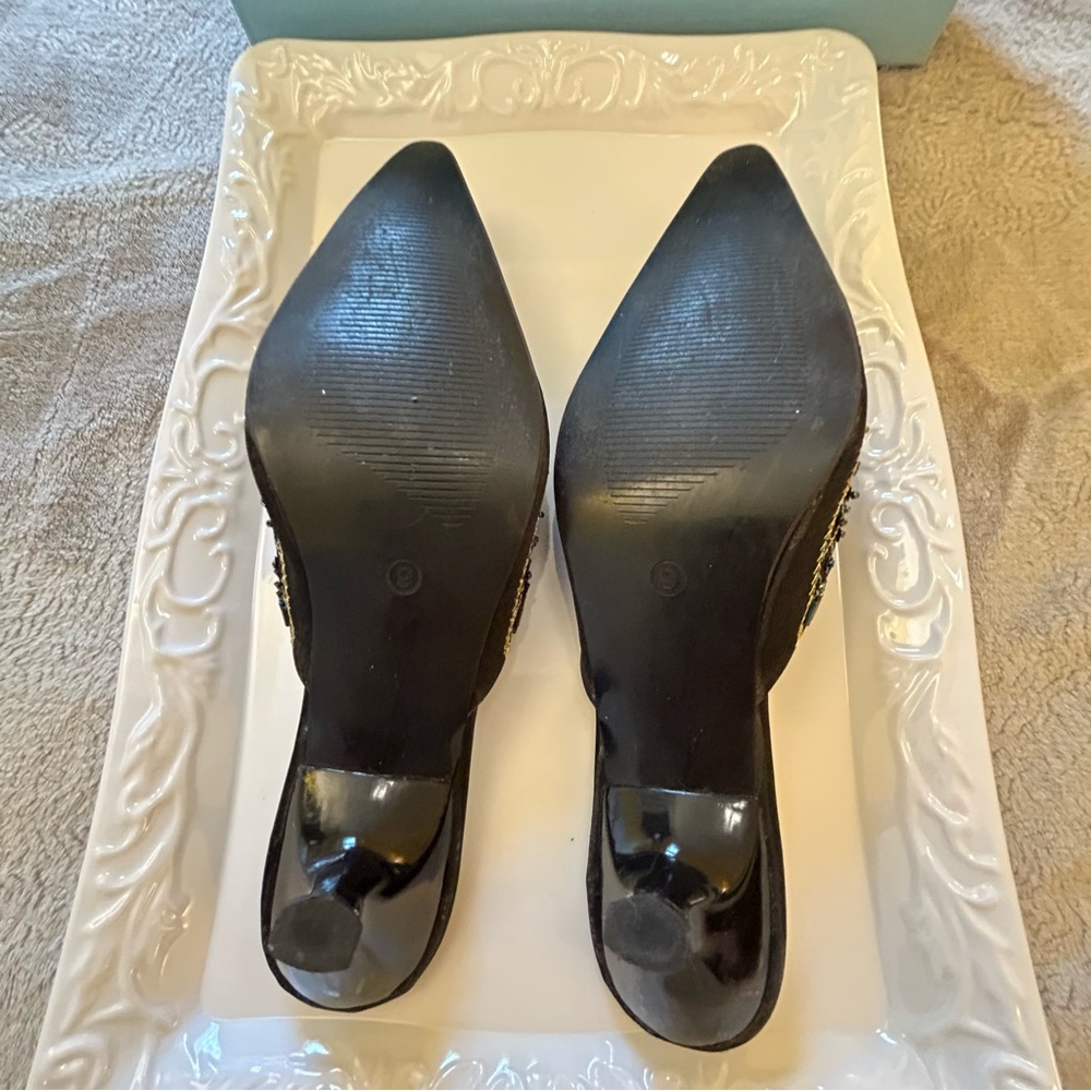 Classic black jewelled high heel shoes Size 9 - Picture 6 of 9